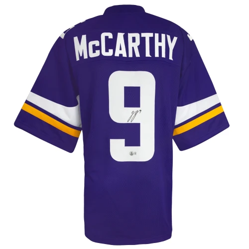 J.J. (JJ) McCarthy Signed Purple Custom Football Jersey - (Beckett)