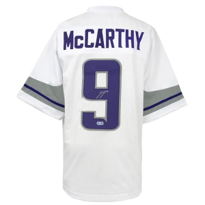 J.J. (JJ) McCarthy Signed White Alternate Custom Football Jersey - (Beckett)