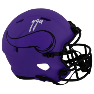 J.J. McCarthy Signed Minnesota Vikings RAVE Riddell Full Size Speed Replica Helmet - (Beckett)