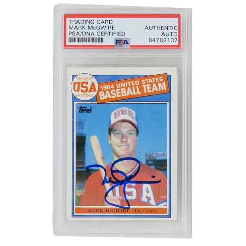 Mark McGwire Signed Team USA 1985 Topps Baseball Rookie Card #401 (PSA Encapsulated)