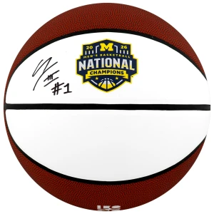 Trey McKenney Signed Michigan Wolverines 2026 National Champions White Logo Basketball