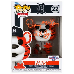 Denny McLain Signed Detroit Tigers 'Paws' MLB Mascot Funko Pop Doll #22 w/2x CY