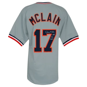 Denny McLain Signed Grey Custom Baseball Jersey w/68 AL MVP