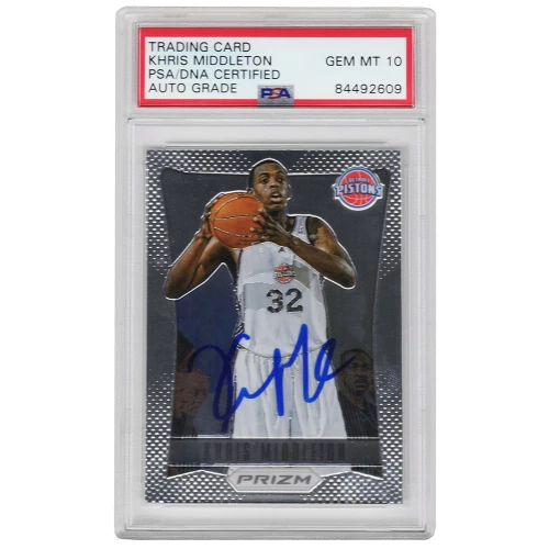 Khris Middleton Signed Detroit Pistons 2012 Panini Prizm Rookie Card #285 (PSA/DNA Encapsulated - Auto Grade 10)