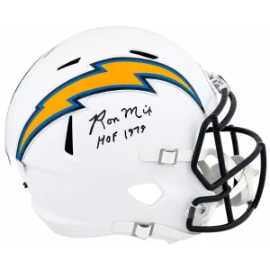 Ron Mix Signed Chargers T/B White (07-18 Style) Riddell Full Size Speed Replica Helmet w/HOF'79