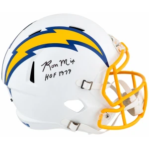 Ron Mix Signed Chargers Color Rush Royal Blue Riddell Full Size Speed Replica Helmet w/HOF'79