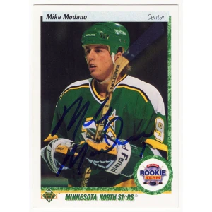 Mike Modano Signed Minnesota North Stars 1990-91 Upper Deck Hockey Rookie Card #346