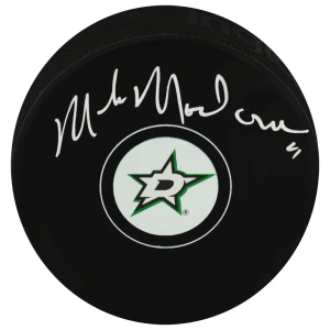 Mike Modano Signed Dallas Stars Logo Hockey Puck