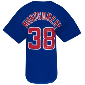 Mike Montgomery Signed Blue Custom Baseball Jersey w/16 WS Champs, Gm 7 Save