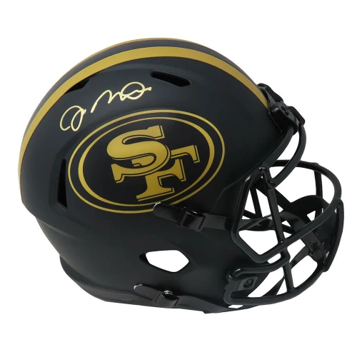 Joe Montana Signed San Francisco 49ers Eclipse Black Matte Riddell Speed Full Size Replica Helmet