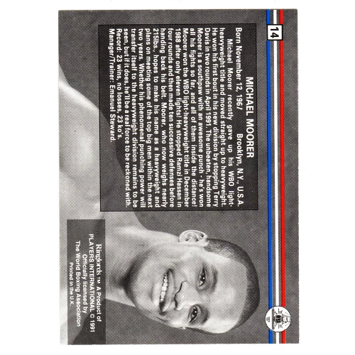 Michael Moorer Signed 1991 Ringlords Boxing Trading Card #14 - Image 2