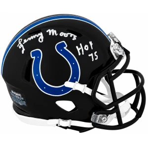 Lenny Moore Signed Colts 2023 Alternate Black Riddell Speed Mini Helmet w/HOF'75