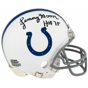 Lenny Moore Signed Colts (VSR4) Riddell Mini Helmet w/HOF'75