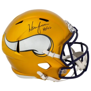 Warren Moon Signed Minnesota Vikings FLASH Riddell Full Size Speed Replica Helmet w/HOF'06