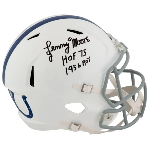 Lenny Moore Signed Colts Throwback (1956 Style) Riddell Full Size Speed Replica Helmet w/HOF'75, 1956 ROY