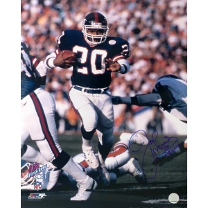 Joe Morris Signed New York Giants White Jersey Running With Ball 16x20 Photo w/NY Giants