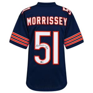 Jim Morrissey Signed Navy Custom Football Jersey w/SB XX - (Beckett)