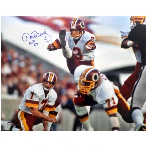 Mark Moseley Signed Washington Football Team Kicking Field Goal Action 16x20 Photo w/MVP'82