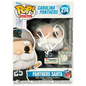 Muhsin Muhammad Signed Carolina Panthers SANTA Funko Pop Doll #274