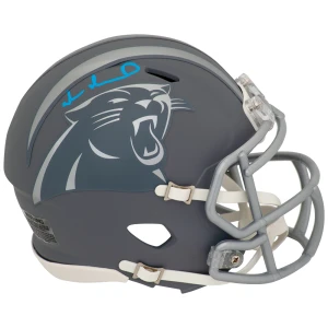 Muhsin Muhammad Signed Carolina Panthers SLATE Riddell Speed Mini Helmet