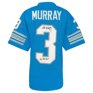 Eddie Murray Signed Blue Throwback Custom Football Jersey w/2x Pro Bowl