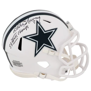 Eddie Murray Signed Dallas Cowboys 2022 Alternate White Riddell Speed Mini Helmet w/SB XXVIII Champs