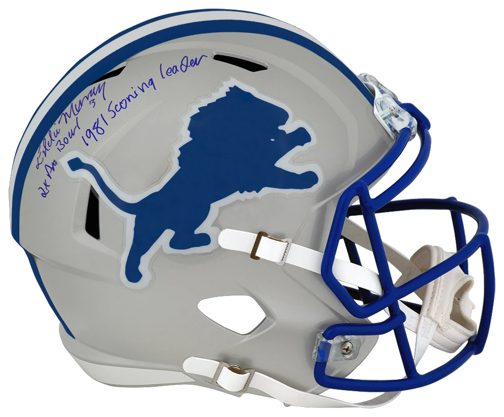 Eddie Murray Signed Detroit Lions Throwback Riddell Full Size Speed Replica Helmet w/2x Pro Bowl, 1981 Scoring Leader