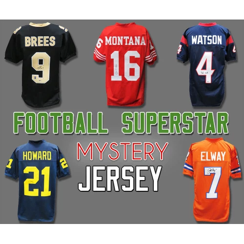 Schwartz Sports Football Superstar Signed Mystery Football Jersey - Series 32 - (Limited to 50)