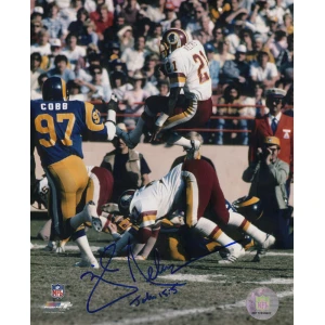 Mike Nelms Signed Washington Football Team Jumping Action vs. Rams 8x10 Photo
