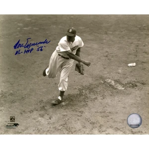 Don Newcombe Signed Brooklyn Dodgers B&W Pitching 8x10 Photo w/NL MVP 56