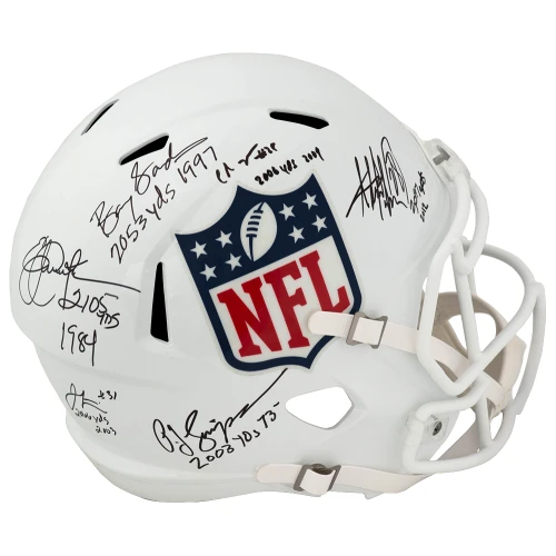 2,000 Yard Rushing Club Signed NFL Logo Riddell Full Size Speed Replica Helmet w/6 Signatures & Yard Totals