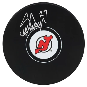Scott Niedermayer Signed New Jersey Devils Logo Hockey Puck