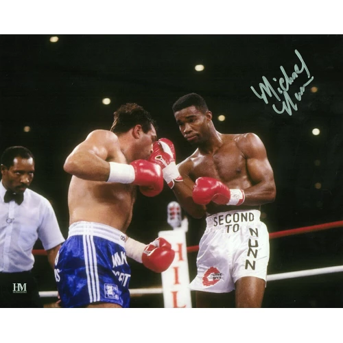 Michael Nunn Signed Boxing Punching Action 8x10 Photo