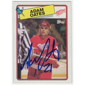Adam Oates Signed Detroit Red Wings 1988 Topps Hockey Trading Card #161