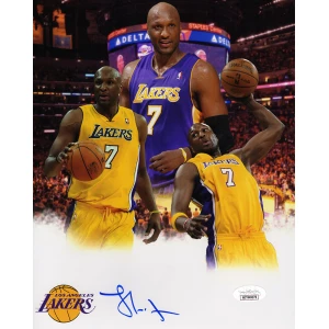 Lamar Odom Signed Lakers Collage 8x10 Photo