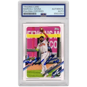 Marcell Ozuna Signed Braves Baseball Trading Card (Various) - (PSA Encapsulated)