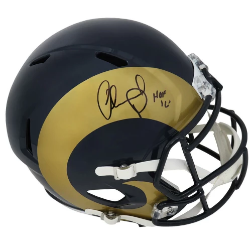 Orlando Pace Signed Rams 2000's Style Throwback Riddell Full Size Speed Replica Helmet w/HOF'16