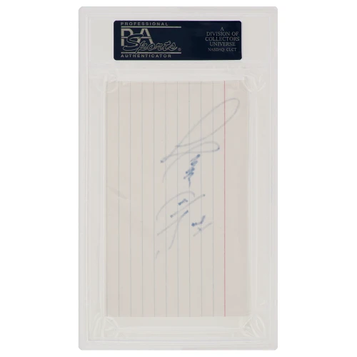Walter Payton Signed 3x5 White Index Card Cut  - (PSA Encapsulated) - Image 2