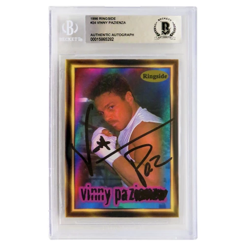 Vinny 'Paz' Pazienza Signed 1996 Ringside Boxing Card #24 - (Beckett Slabbed)