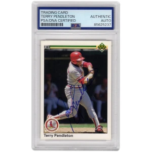 Terry Pendleton Signed Cardinals Baseball Trading Card (Various) - (PSA Encapsulated)
