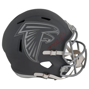 Michael Penix Jr. Signed Atlanta Falcons SLATE Riddell Full Size Speed Replica Helmet