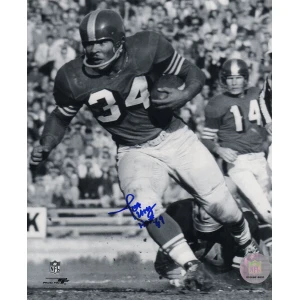 Joe Perry Signed San Francisco 49ers B&W Action 8x10 Photo w/HOF'69