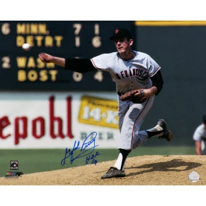 Gaylord Perry Signed San Francisco Giants Grey Jersey Pitching Action 16x20 Photo w/HOF'91