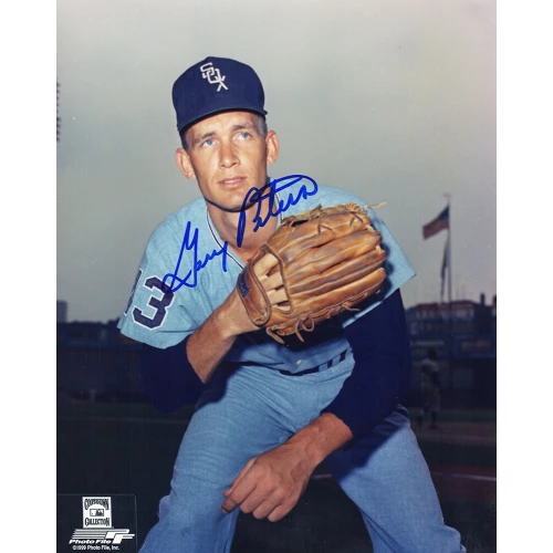 Gary Peters Signed Chicago White Sox Blue Jersey Pose 8x10 Photo