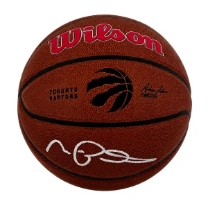 Morris Peterson Signed Toronto Raptors Logo Wilson NBA Basketball