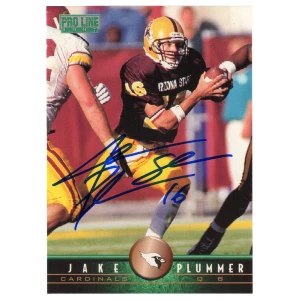 Jake Plummer Signed Arizona Cardinals 1997 Pro Line Rookie Football Trading Card #279 w/Snake