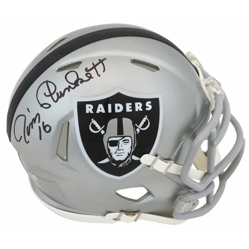 Jim Plunkett Signed Raiders FLASH Riddell Speed Mini Helmet
