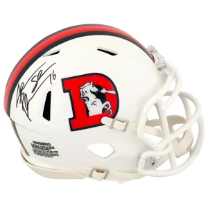 Jake Plummer Signed Denver Broncos 2023 Alternate White Riddell Speed Mini Helmet w/Snake