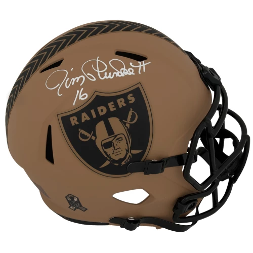 Jim Plunkett Signed Raiders Salute to Service 2023 Riddell Full Size Speed Replica Helmet