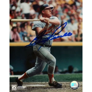 Boog Powell Signed Baltimore Orioles Grey Jersey Batting 8x10 Photo